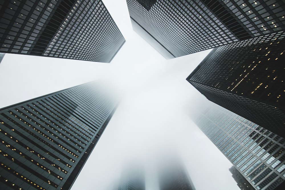 Glass office building facade